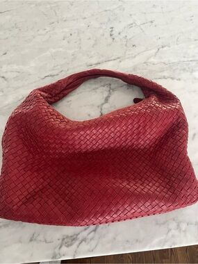 Large Bottega Veneta red hobo bag